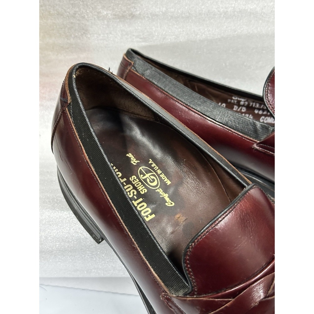 Foot So Port Shoes‎ Comfort Made USA Supreme Size 10 Brown Maroon Slip On - Picture 3 of 14